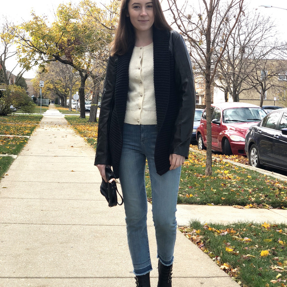 Anthropologie Epoca Cardigan Cropped Ivory Button Front Sweater XSP & MP Petite - Picture 6 of 13